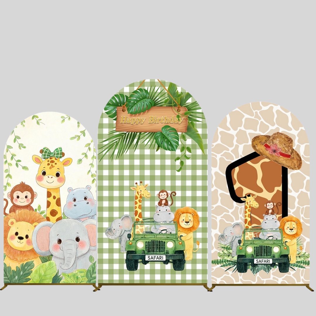 Photography Zoo - Jungle Zoo Arch Background Cover Children's