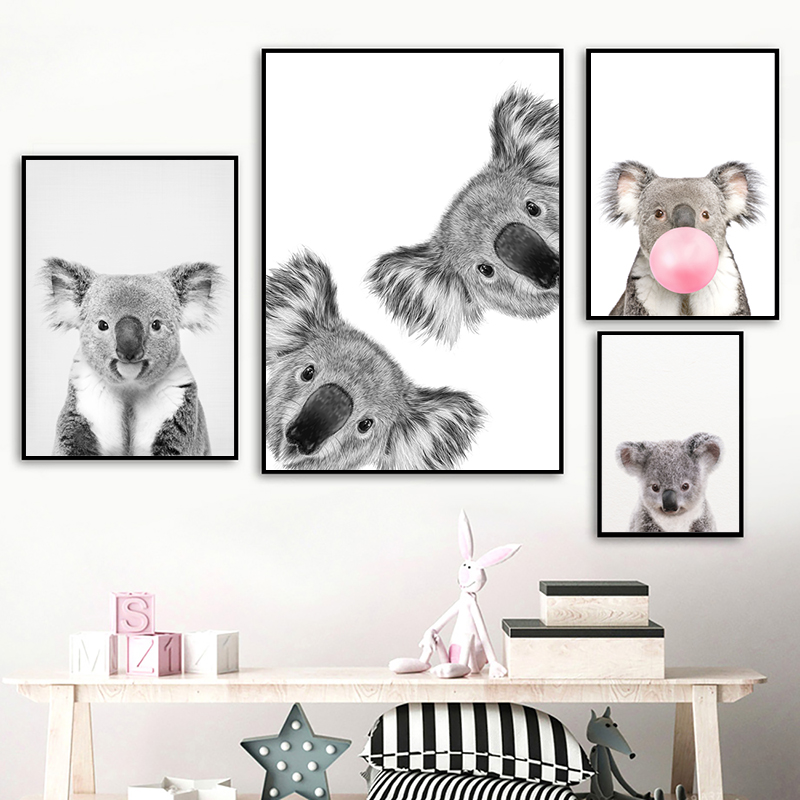 Photography Zoo - Koala Print Black and White Picture