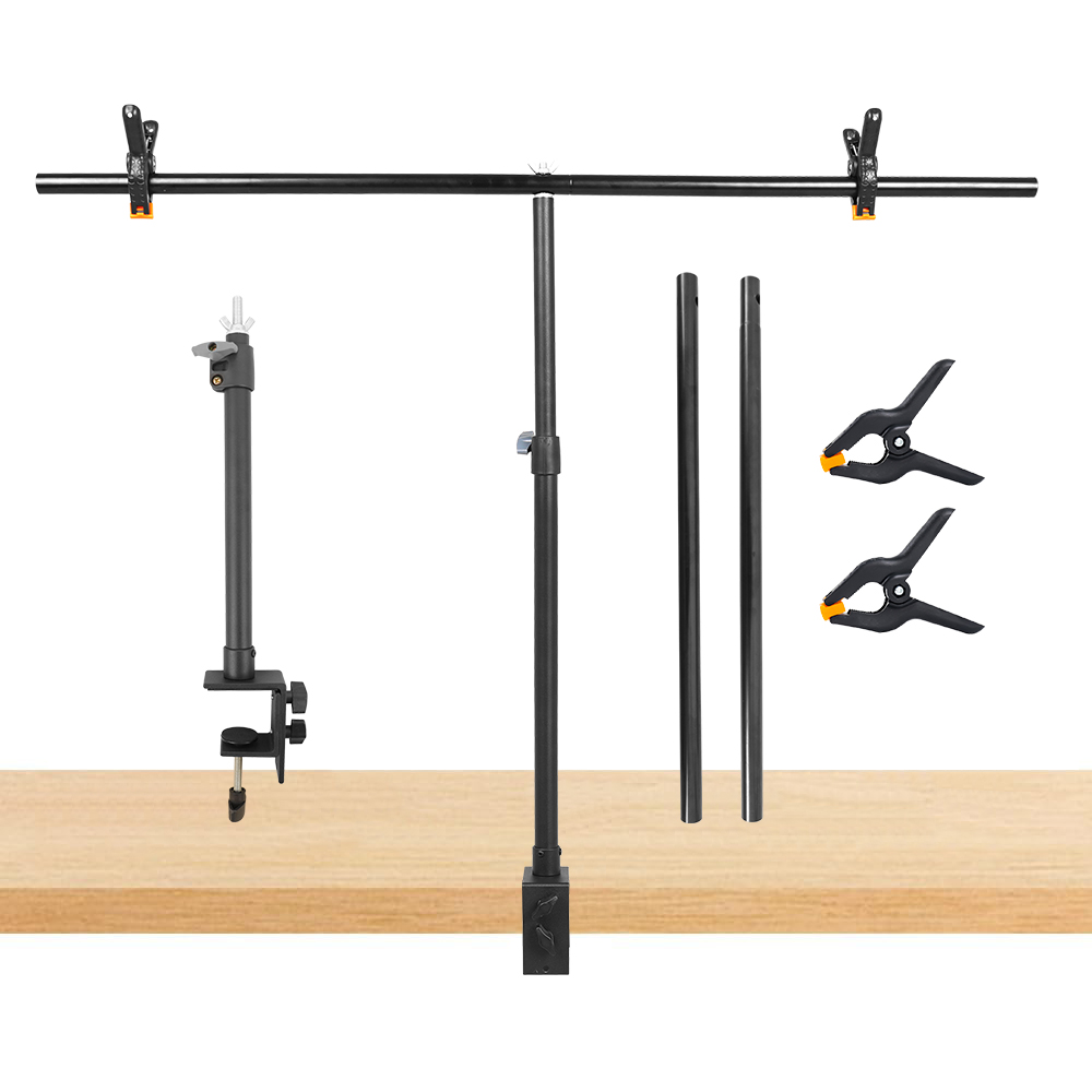 Photography Backdrop Muslin - Adjustable Small Desk T-shaped Tripod Stand
