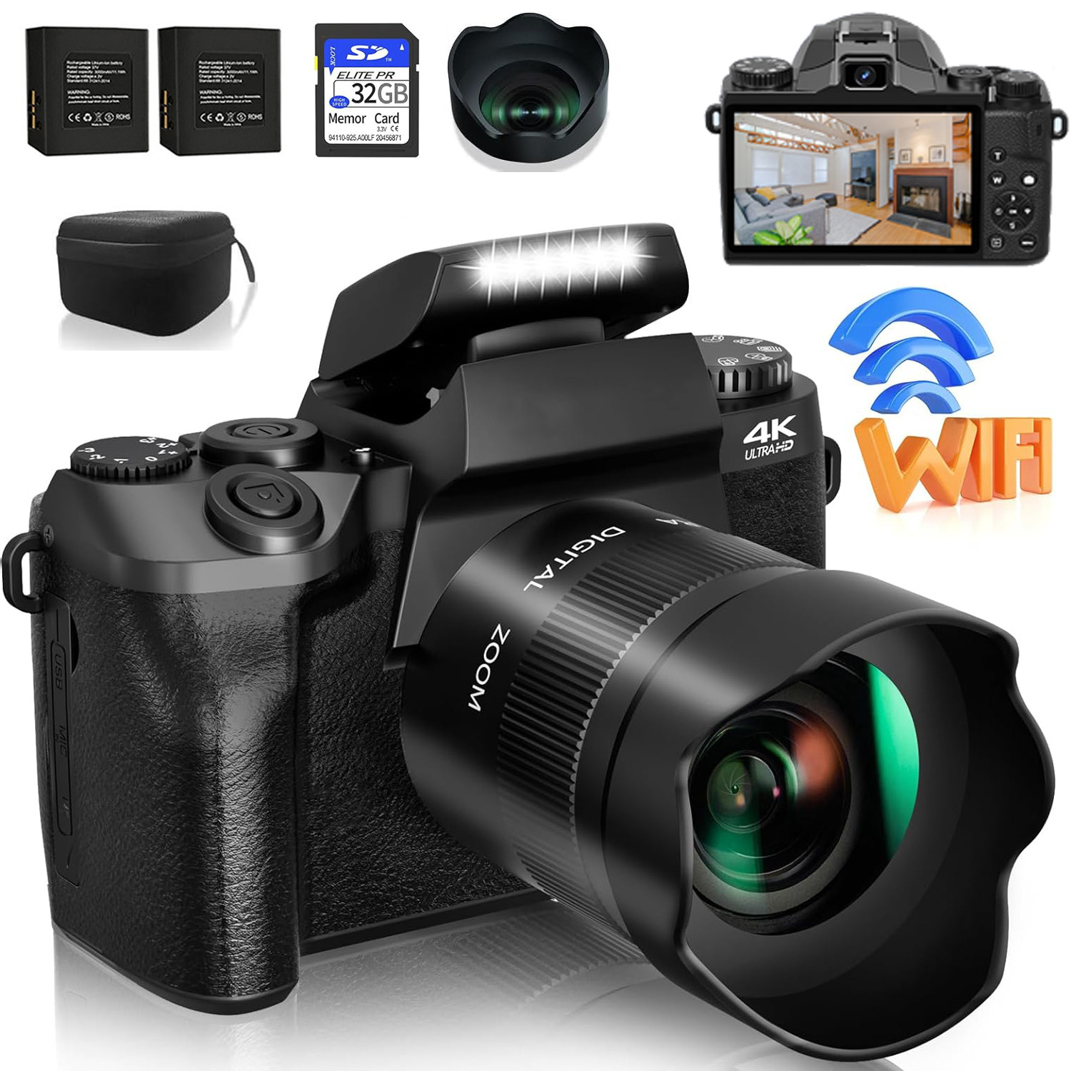 Photography Ratio - 64MP Digital Camera SLR DSLR For