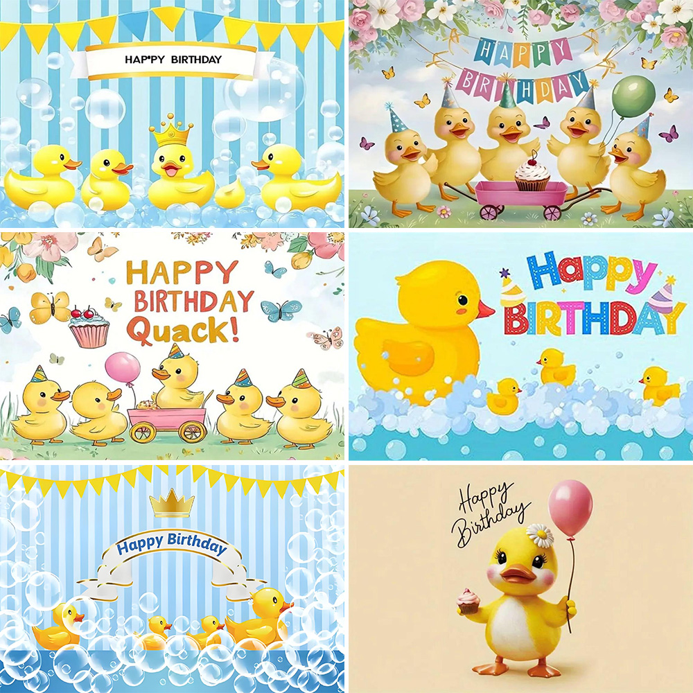 Photography Duck - Cartoon Yellow Duck Theme Birthday Party