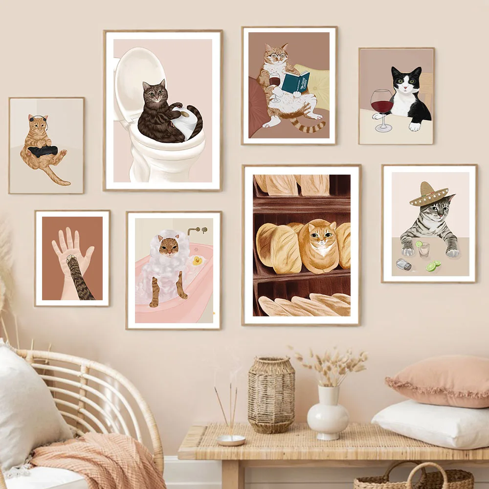 Photography Duck - Funny Wine Black Cat Wall Art
