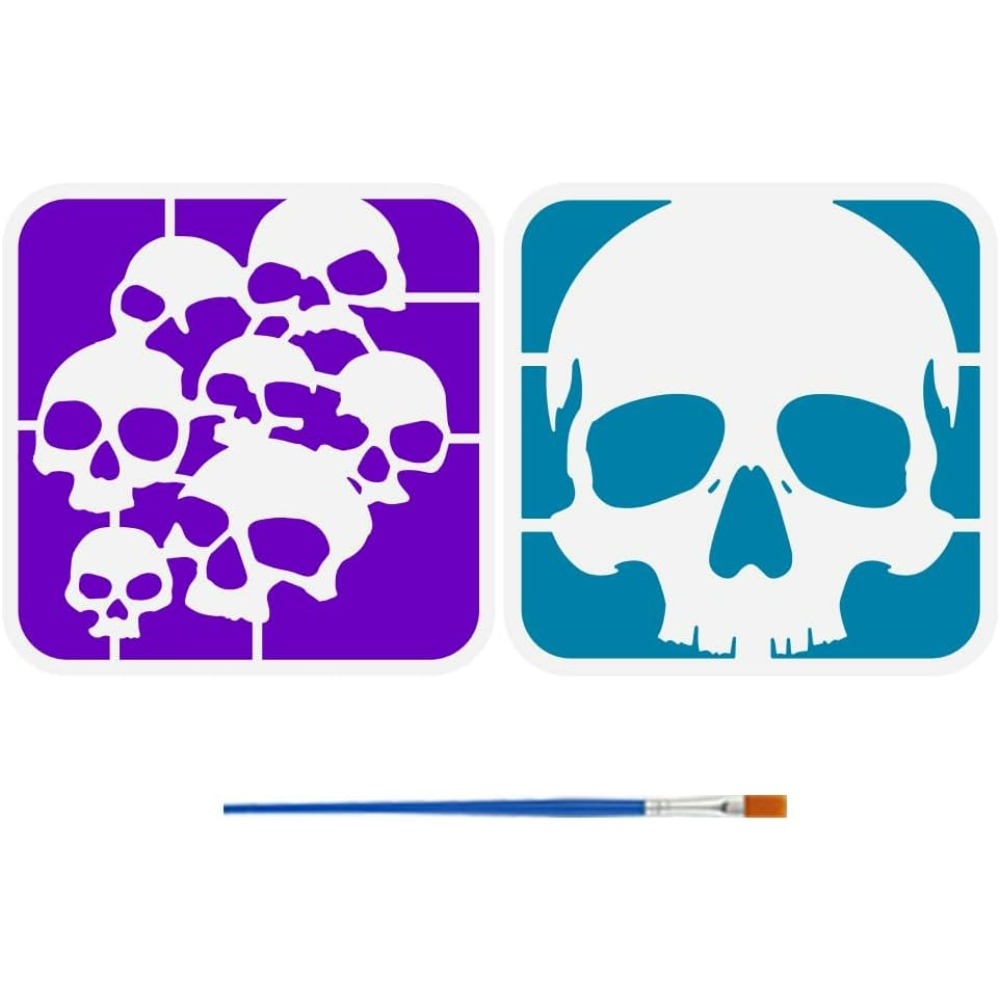 Photography Technique - 2 Pcs Skull Pattern Stencils with