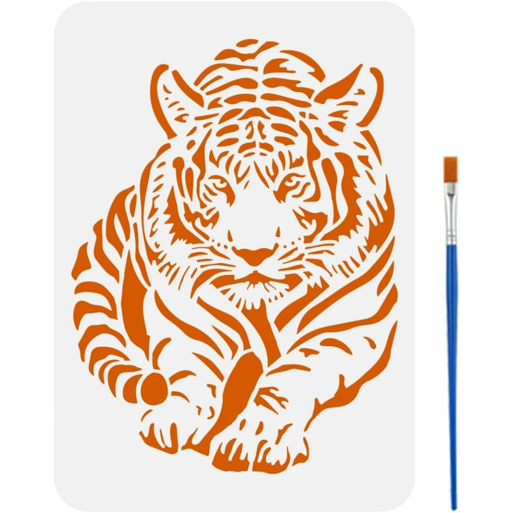 Tiger Stencil with Paint Brush - đánh giá và giá Photography Technique