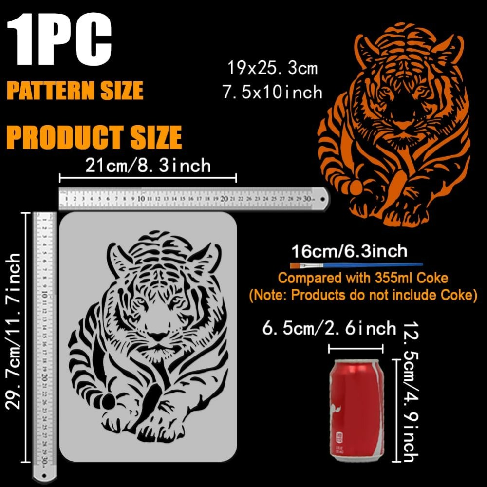 Tiger Stencil with Paint Brush - đánh giá và giá Photography Technique