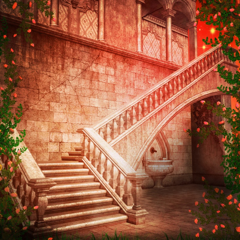 Old Staircase Entrance Brick S - đánh giá và giá Photography Backdrop Muslin