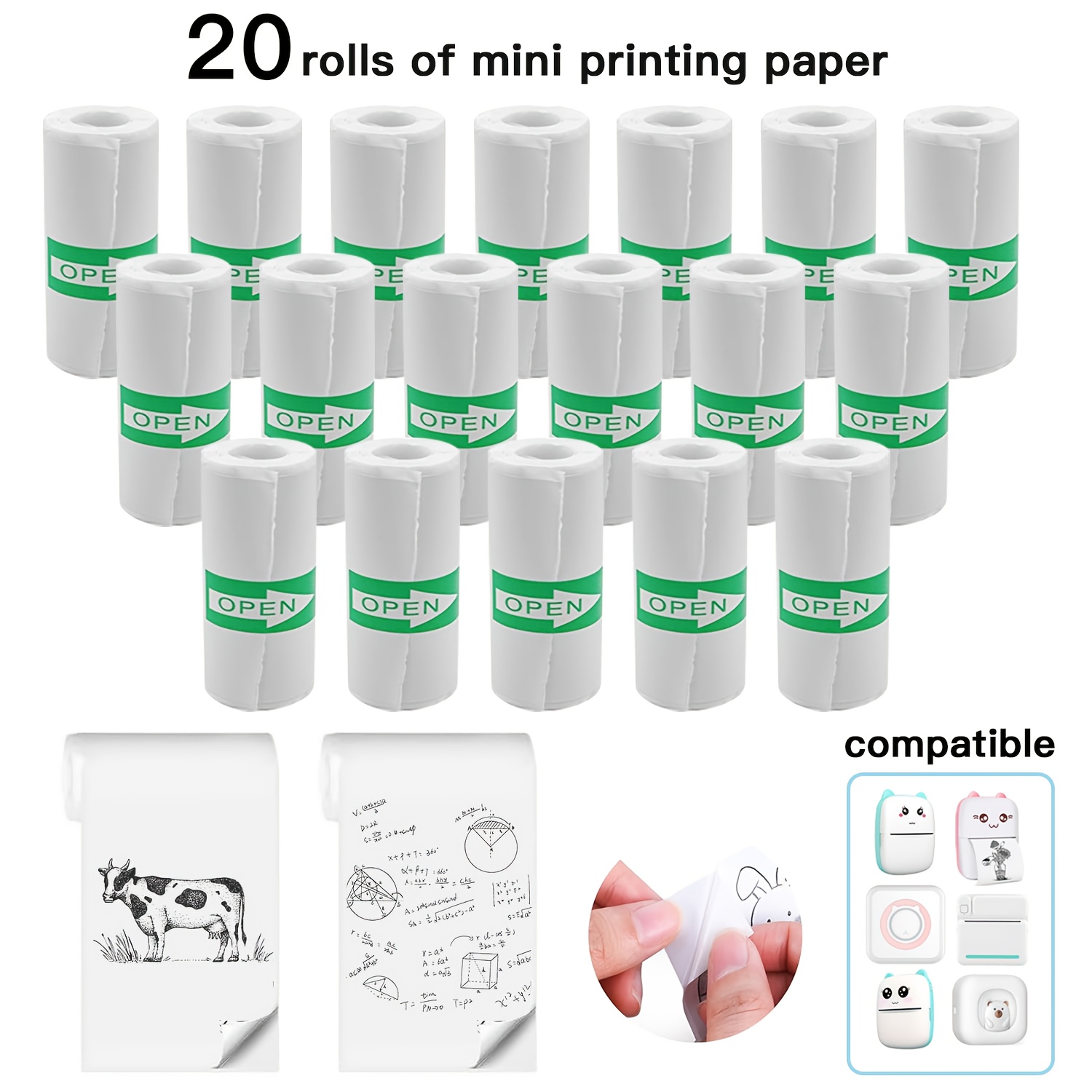 20 Rolls White Thermal Sticker - đánh giá và giá Photography Paper