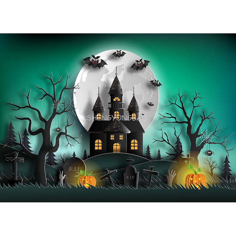 Halloween Backdrop Pumpkin Lan - đánh giá và giá Photography Backdrop Muslin
